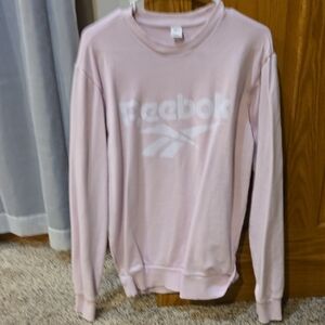 Reebok Men's Light Pink Crewneck Sweatshirt with Logo
